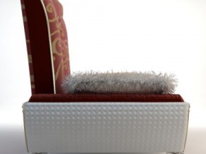 ornate armchair with fringed pillows 3D-Modell