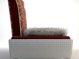 ornate armchair with fringed pillows 3D Model