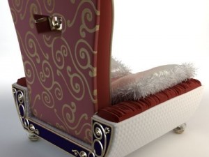ornate armchair with fringed pillows 3D-Modell