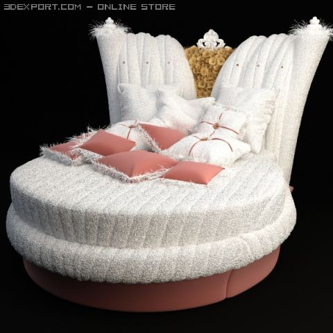ornate round bed alta moda chic 101 3D Model .c4d .max .obj .3ds .fbx .stl .blend 