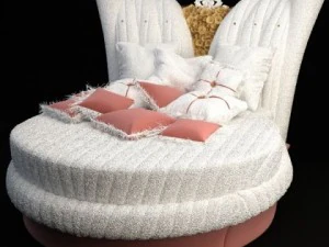 ornate round bed alta moda chic 101 3D Model