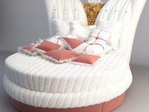 ornate round bed alta moda chic 101 3D Model