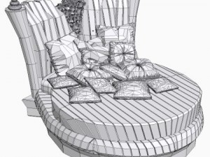 ornate round bed alta moda chic 101 3D Model