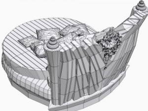 ornate round bed alta moda chic 101 3D Model