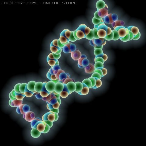 dna molecule 3D Модель .c4d .max .obj .3ds .fbx .stl .blend 