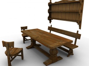 maggi massimo table and chairs 3D Model