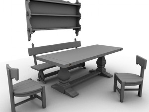 maggi massimo table and chairs 3D Model