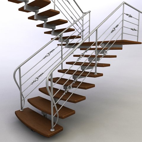 modular stairs Modèle 3D .c4d .max .obj .3ds .fbx .stl .blend 
