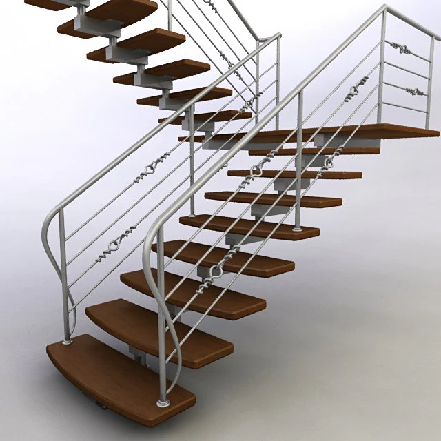 modular stairs 3D Model .c4d .max .obj .3ds .fbx .stl .blend 