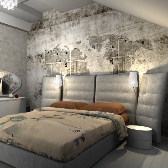 bedroom 3D Modell .c4d .max .obj .3ds .fbx .stl .blend