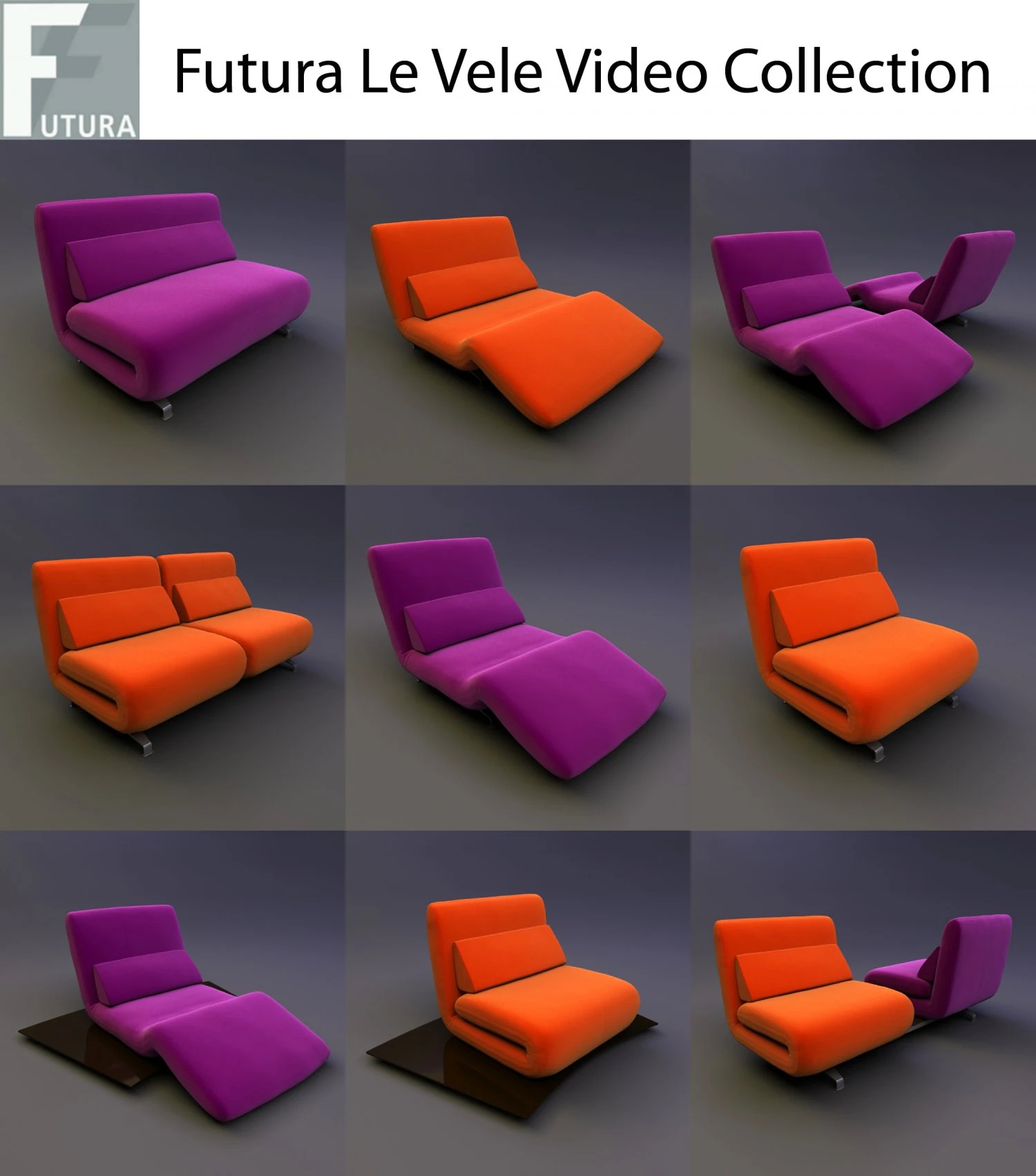 futura le vele video  collection 3D Model .c4d .max .obj .3ds .fbx .stl .blend 