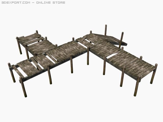 dirty wharf 3D 模型 .c4d .max .obj .3ds .fbx .stl .blend