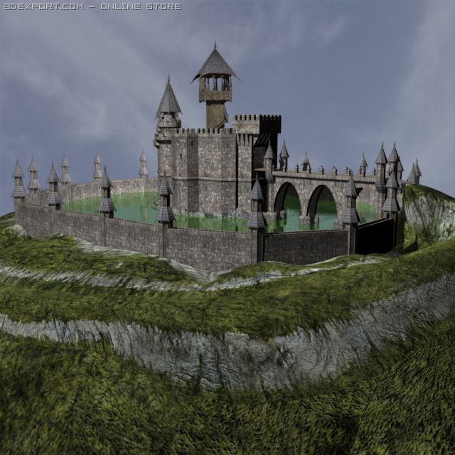 fantasy castle Model 3D .c4d .max .obj .3ds .fbx .stl .blend 