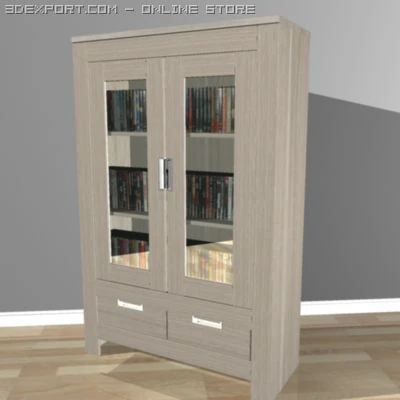 oak cabinet 3D Model .c4d .max .obj .3ds .fbx .stl .blend 