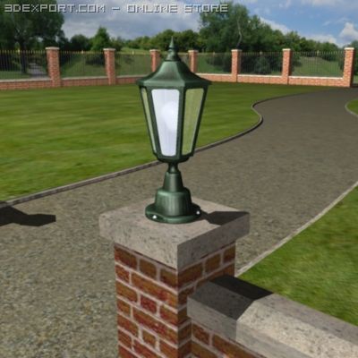 garden coachlight 3D Model .c4d .max .obj .3ds .fbx .stl .blend