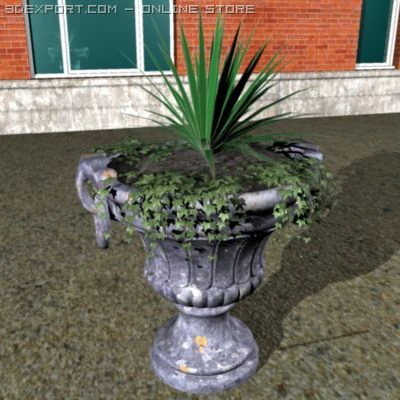 garden urn 3D Model .c4d .max .obj .3ds .fbx .stl .blend 