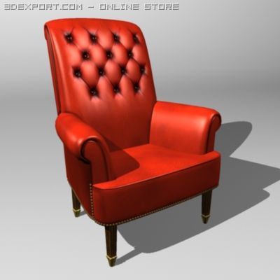 leather easy chair 3D-Modell .c4d .max .obj .3ds .fbx .stl .blend 