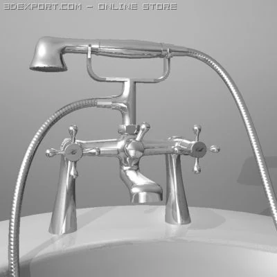 traditional bath tap 3D Model .c4d .max .obj .3ds .fbx .stl .blend 