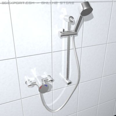shower fitting 3D Model .c4d .max .obj .3ds .fbx .stl .blend 