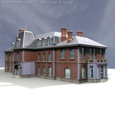 mansion house 3D Model .c4d .max .obj .3ds .fbx .stl .blend 