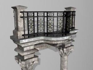 ornate balcony 3D Model