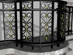 ornate balcony 3D Model