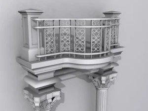 ornate balcony 3D Model
