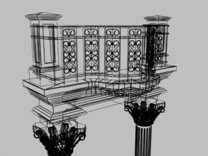 ornate balcony 3D Model