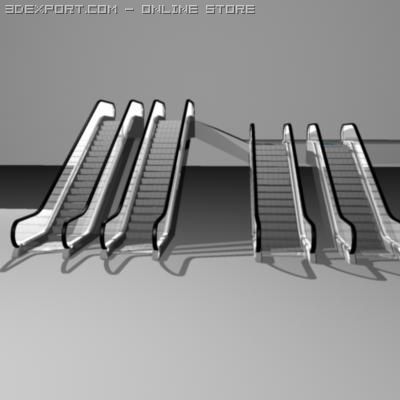 escalator 3Dモデル .c4d .max .obj .3ds .fbx .stl .blend 