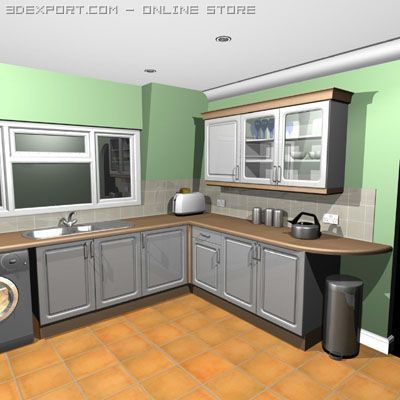 kitchen 3D-Modell .c4d .max .obj .3ds .fbx .stl .blend 