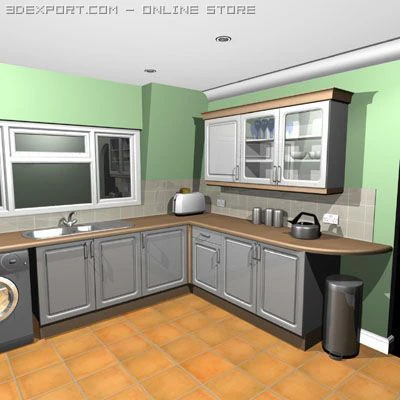 kitchen 3D Model .c4d .max .obj .3ds .fbx .stl .blend 