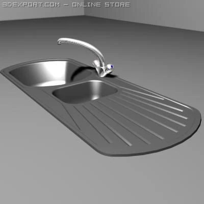 kitchen sink01 3D Model .c4d .max .obj .3ds .fbx .stl .blend 