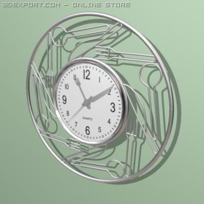 kitchen clock 3D Модель .c4d .max .obj .3ds .fbx .stl .blend 