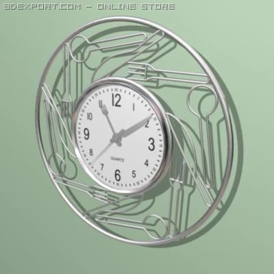kitchen clock 3D Model .c4d .max .obj .3ds .fbx .stl .blend 