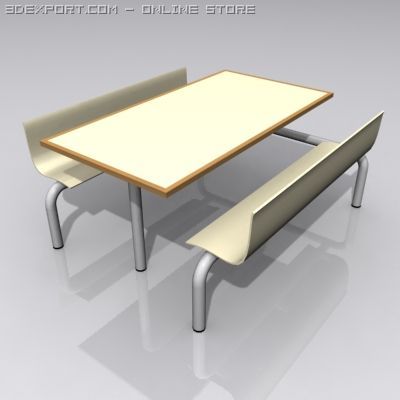 diner seat Model 3D .c4d .max .obj .3ds .fbx .stl .blend 