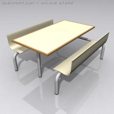 diner seat 3D Model .c4d .max .obj .3ds .fbx .stl .blend 