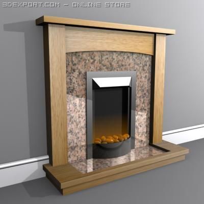electric fire Model 3D .c4d .max .obj .3ds .fbx .stl .blend 