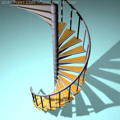 螺旋楼梯 3D 模型 .c4d .max .obj .3ds .fbx .stl .blend 