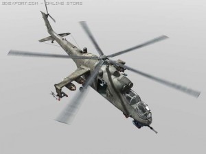 mi24 textured and animated Modèle 3D