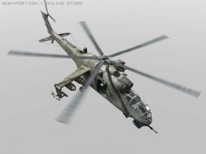 mi24 texturizado y animado Modelo 3D