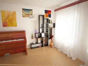 комната с фортепиано 3D Модель