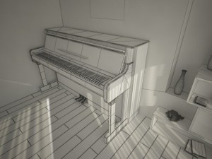 piano room 3D Модель