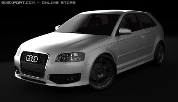 audi s3 2007 3D Model .c4d .max .obj .3ds .fbx .stl .blend