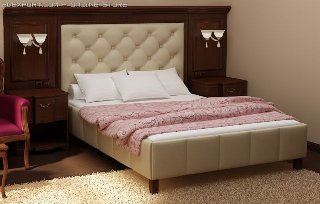 bed 3D 모델 .c4d .max .obj .3ds .fbx .stl .blend 