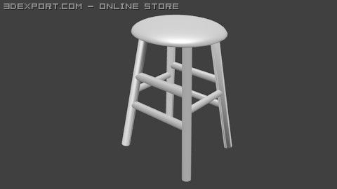 stool 3D 모델 .c4d .max .obj .3ds .fbx .stl .blend 