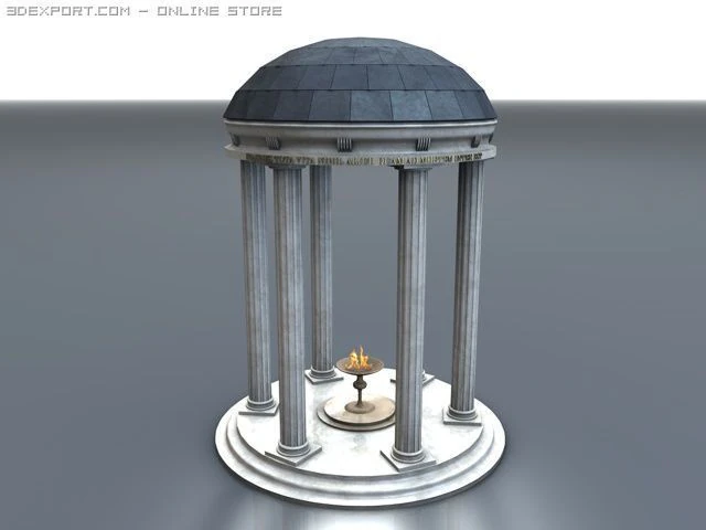 small roman temple 3D Model .c4d .max .obj .3ds .fbx .stl .blend