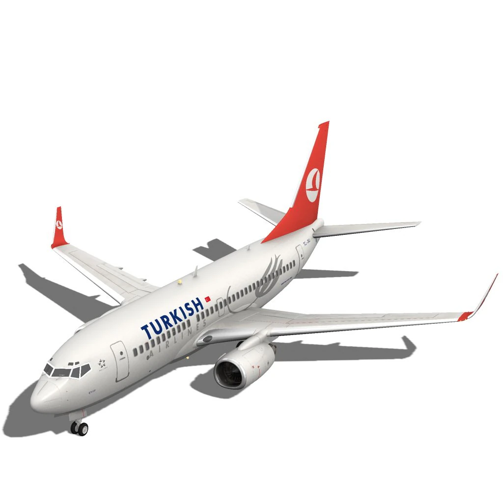 turkish airlines boeing 737700w 3D Model .c4d .max .obj .3ds .fbx .stl .blend