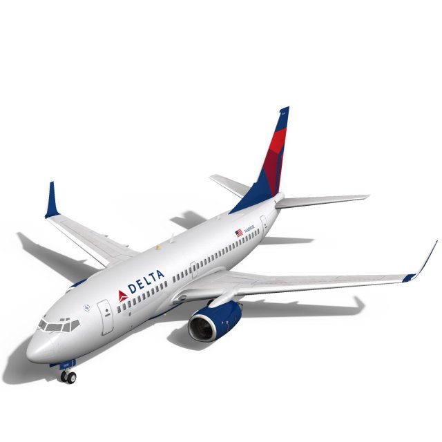 delta airlines boeing 737700w Modello 3D .c4d .max .obj .3ds .fbx .stl .blend