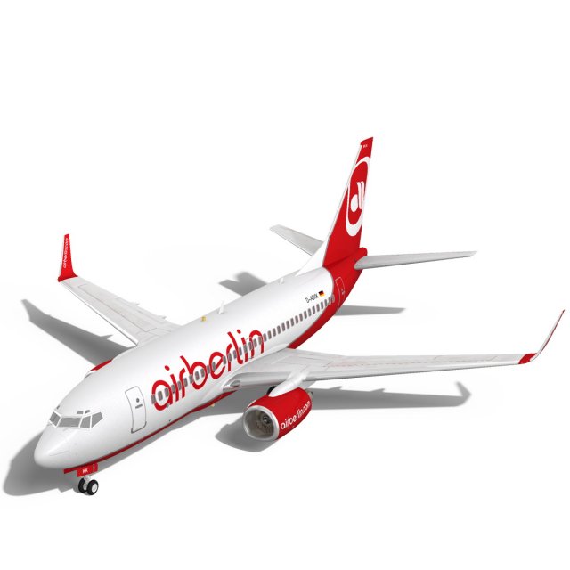 airberlin boeing 737700w Modelo 3D .c4d .max .obj .3ds .fbx .stl .blend 
