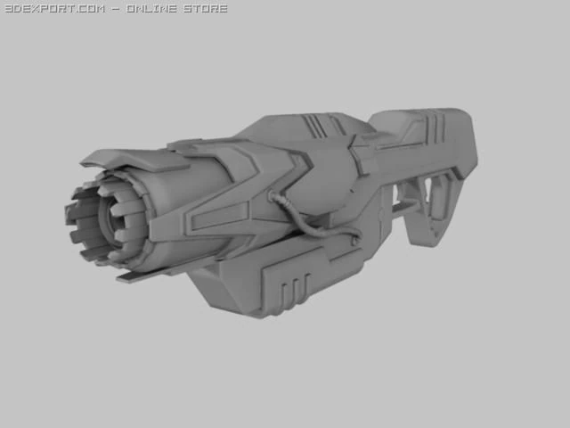 plasma rifle 3D Model .c4d .max .obj .3ds .fbx .stl .blend
